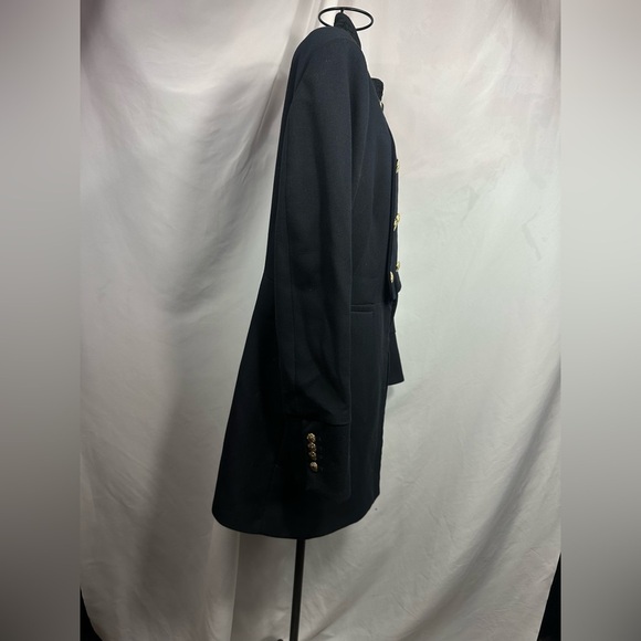 zara navy blue double breasted military jacket size L - Picture 6 of 11